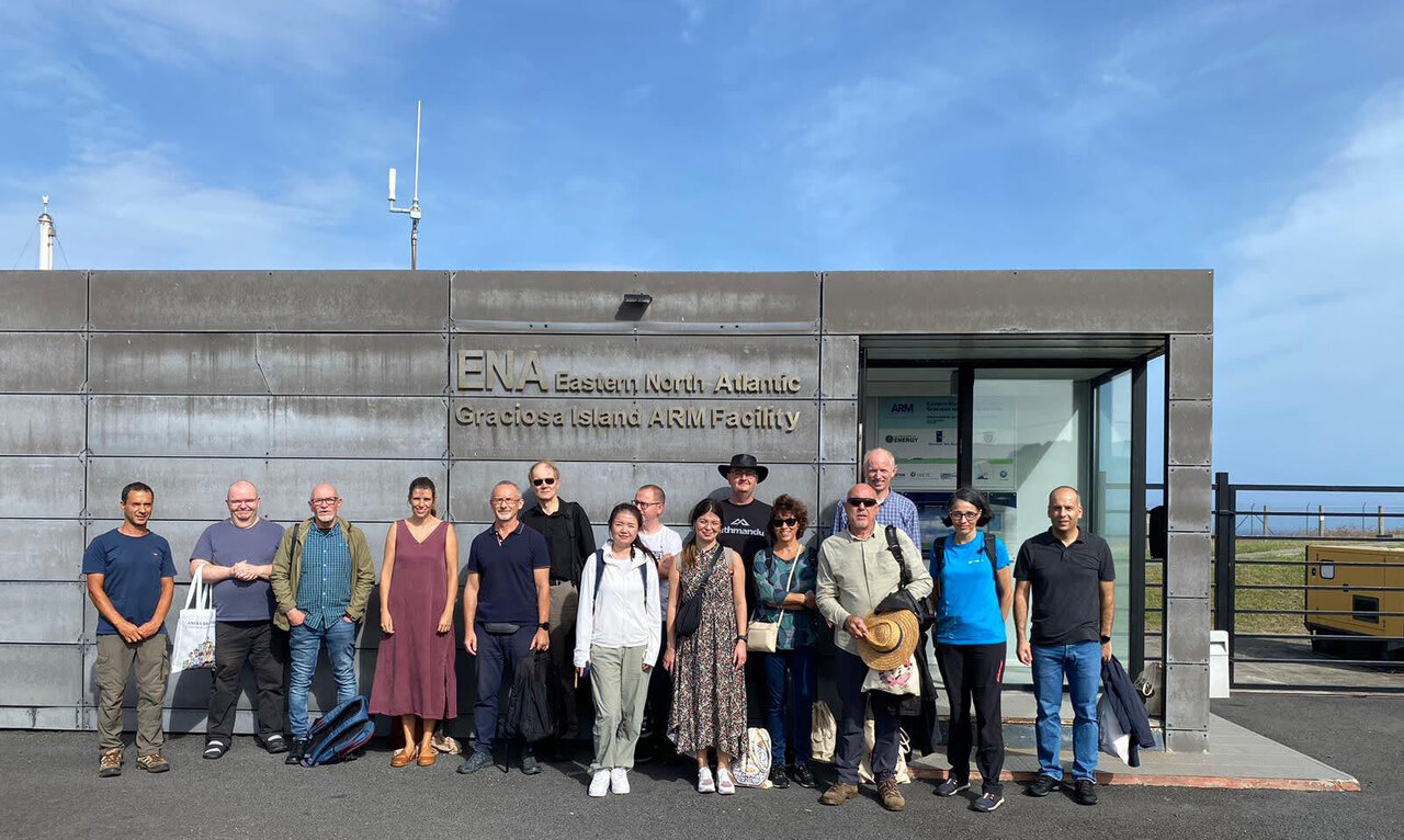 NuClim project participants in front of Eastern North Atlantic Graciosa Island Arm Facility